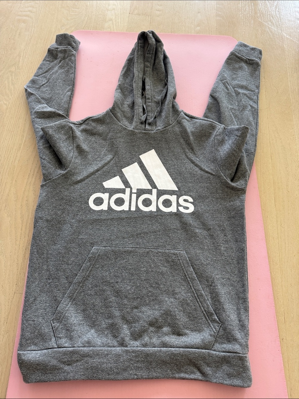 adidas Gray Hooded Sweatshirt with White Logo